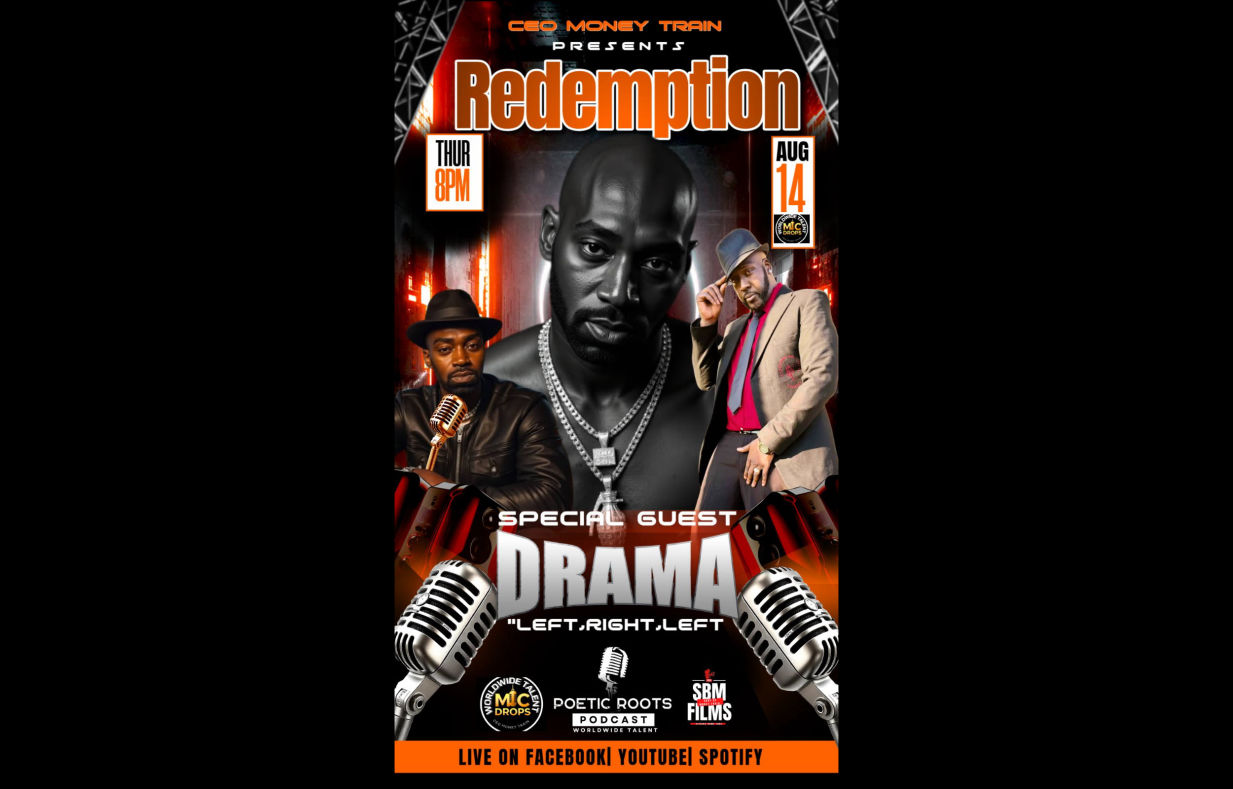 Drama appeared on the Poetic Roots Podcast alongside CEO Money Train (ENL Money Train) from Dallas, Texas, Talks "Left, Right, Left," Hip Hop, the New Music Industry. 